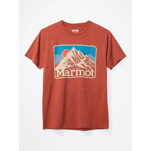 Marmot Clothes Multicolor NZ - Mountain Peaks T-Shirts Mens NZ5843129